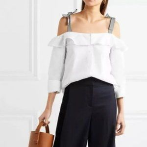J.Crew cold -shoulder poplin top